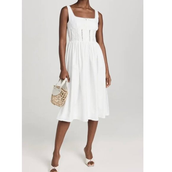 O.P.T. White Embroidered Midi Dress - Picture 1 of 16